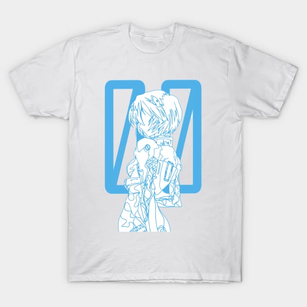 Rei Ayanami Continuous Line Artwork T-Shirt by RedCoco-Studios